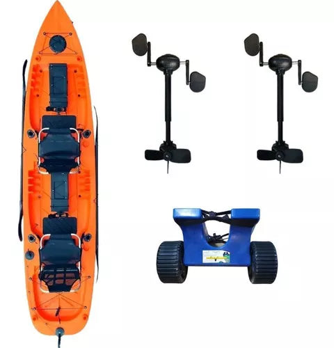 Caiaque Duplo Pesca Mero Com 2 Pedais + Carrinho - Caiaker