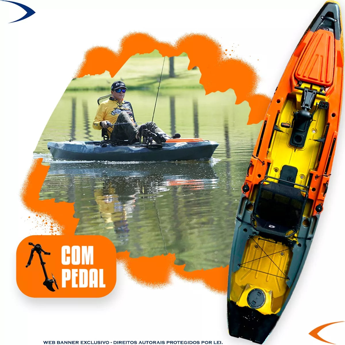 Caiaque Açu 120 Hidro2eko Com Pedal Cadeira Elite E Remo