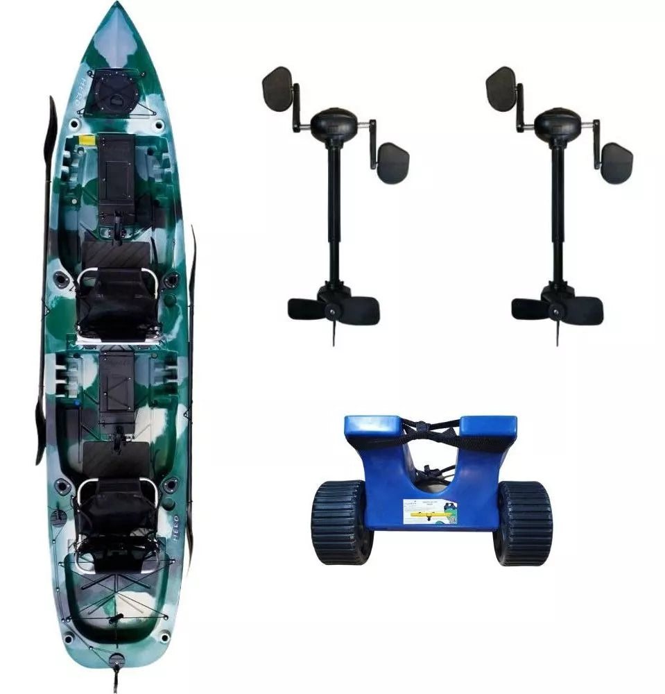 Caiaque Duplo Pesca Mero Com 2 Pedais + Carrinho - Caiaker