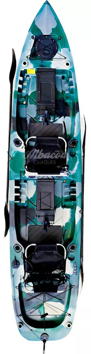 Caiaque Pesca 2 Lugares Mero Duplo Combo Carrinho Caiaker