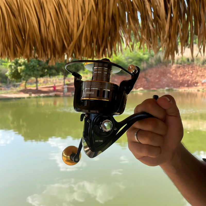 Molinete Shimano Drag de Até 15kg Com 19 Rolamentos Sistema de Rotação Super Suave + Óculos De Sol Polarizado Grátis