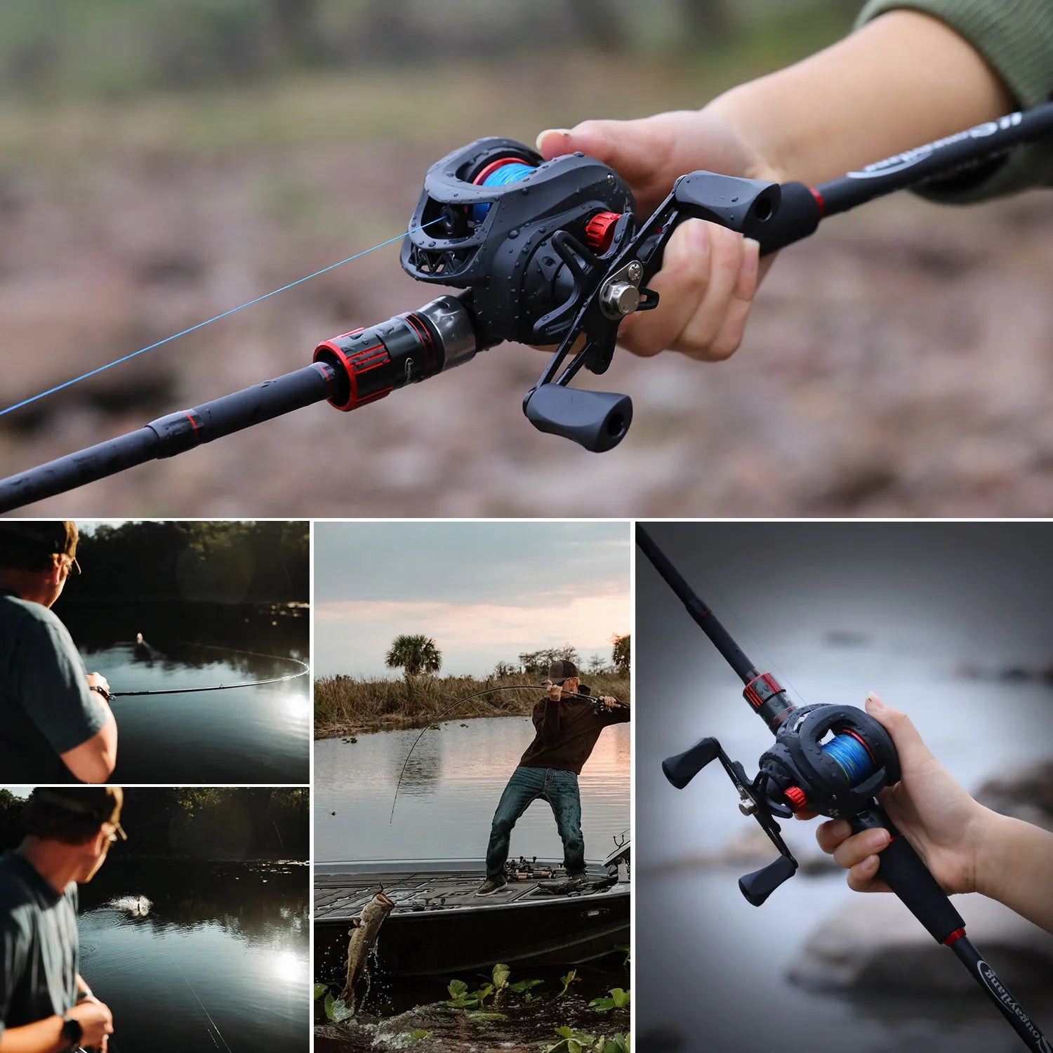 Kit De Pesca Sougayilang Vara Fibra De Carbono Carretilha Drag 8kg Brinde Linha