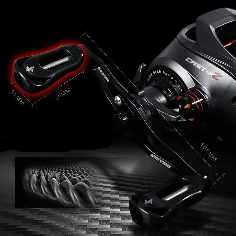 Carretilha SEASIR Cast X2 9KG Drag 7.3:1 De Recolhimento 6+1BB De Rolamento Cerâmico