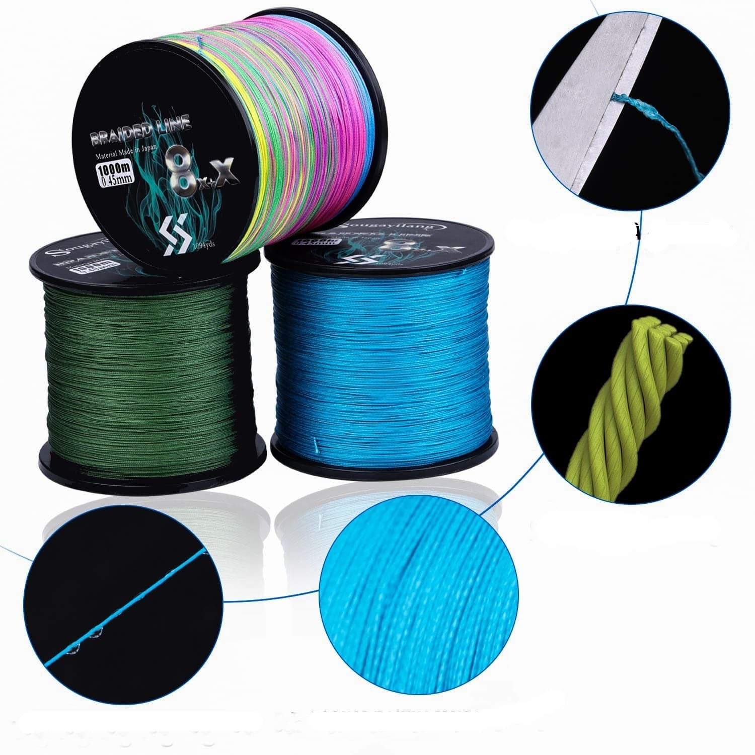 Linha Multifilamento Sougayilang Kingpesque 9 Fios 300m-500m