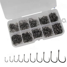 Kit de Anzol 100 ou 500 Unidades de Aço Carbono Flysand