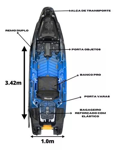 Caiaque Brudden My Way Fishing Kayak 260kg Remo E Cadeira
