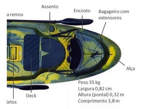 Caiaque Duplo New Foca Standard + Brinde