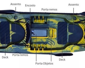 Caiaque Duplo New Foca Standard + Brinde