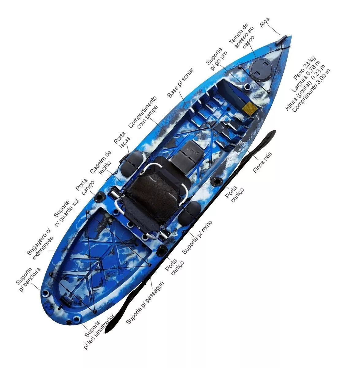 Caiaque Robalo Pro Caiaker Pesca Camu