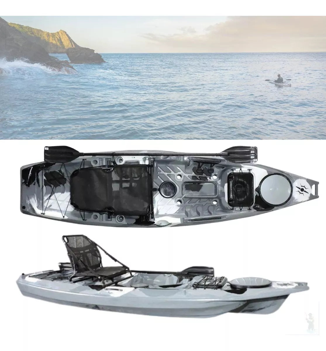 Caiaque Flash Da Milha Náutica Com Remo E Cadeira