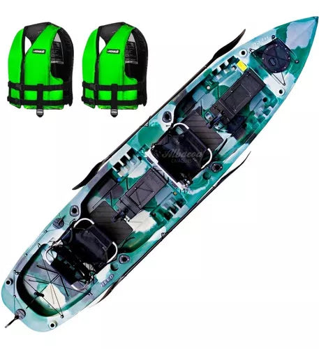 Caiaque Pesca 2 Lugares Mero Duplo Combo Carrinho Caiaker