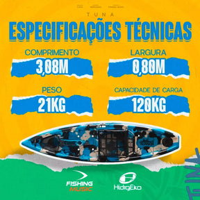 Caiaque De Pesca Tuna Pro - Cadeira Pro - Remo - Hidro2eko