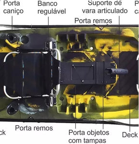 Caiaque Pesca 2 Lugares Mero Duplo Combo Carrinho Caiaker