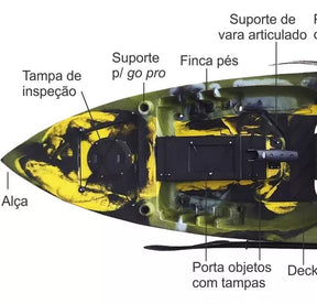 Caiaque Duplo Pesca Mero Com 2 Pedais + Carrinho - Caiaker