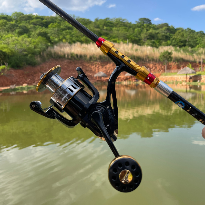 Molinete Shimano Drag de Até 15kg Com 19 Rolamentos Sistema de Rotação Super Suave + Óculos De Sol Polarizado Grátis