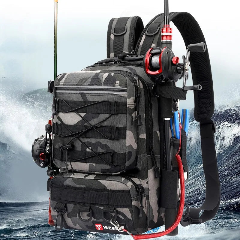Bolsa de Pesca Camuflada Multi-Funcional com Grande Capacidade
