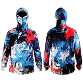 Camisa De Pesca Masculina Com Proteção de Rosto - Proteção Solar Rosto Pescoço Anti-uv Respirável